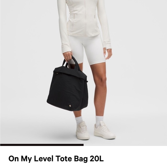 black lululemon tote bag Athletica Lululemon Side-Cinch Shopper 18L (Black) : Clothing, Shoes & Jewelry while grab handles and a shoulder strap give you carrying options. Daily Multi-Pocket Canvas Tote Bag
